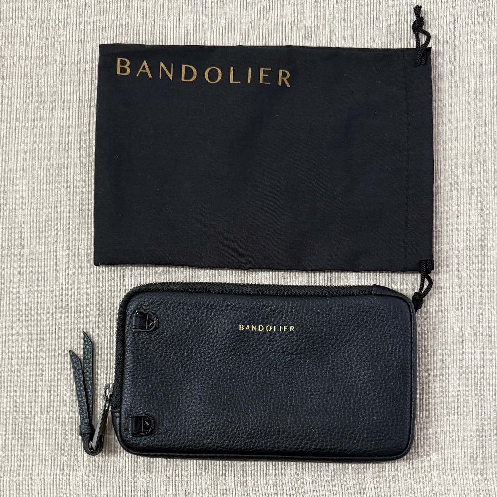 Bandolier Pebble Leather Expanded Zip Pouch